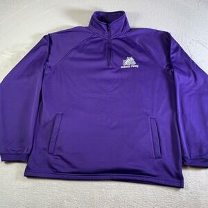TCU Horned Frogs Sweatshirt Mens Large Purple NCAA BAW Thermo Tek Quarter Zip